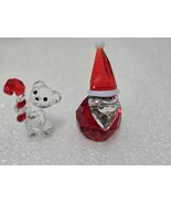 SWAROVSKI KRIS BEAR WITH CANDY CANE #5222231 &amp; XMAS SANTA CLAUS #5059033... - $109.99