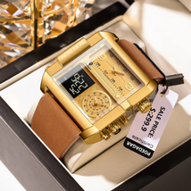 Luxury Man Wristwatch Rectangle Waterproof Luminous Day Week Men Watch D... - £22.71 GBP