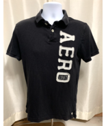 Aeropostale Polo Shirt Mens T Shirt Short Sleeve Black Logo 100% Cotton ... - €13,11 EUR