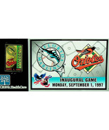 MLB Florida Marlins Pinback - Inaugural Game 1997 w/Baltimore Orioles - ... - £6.71 GBP