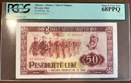 Top Pop- 1964- Albania- 50 Leke- Pick #38a- PCGS- 68 PPQ Superb Gem - $337.32 CAD