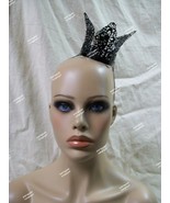 Fancy Mini Black Filigree Metal Royal Crown Renaissance Medieval Evil Qu... - $18.94 CAD