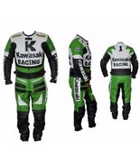 KAWASAKI Motorbike Black Leather Motorcycle Biker Racing MotoGP 1 &amp; 2 PC... - €238,48 EUR