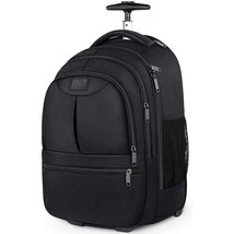 Rolling Travel Backpack, Durable 17 Inch Laptop Backpack With Wheels For Women M - £107.44 GBP