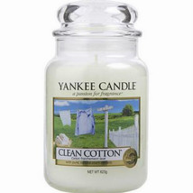 Yankee Candle Clean Cotton 22 oz Scent Glass Jar, fresh scent, scented - £24.92 GBP