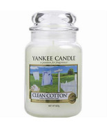 Yankee Candle Clean Cotton 22 oz Scent Glass Jar, fresh scent, scented - £24.20 GBP
