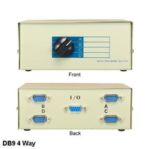 Kentek DB9 Male Manual Data Switch 4 Way Rotary Dail Type RS-232 Serial ... - £50.35 GBP