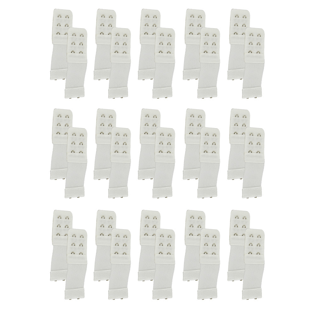 Stretch Elastic Bra Extender 30-Pack (2-hook, White)