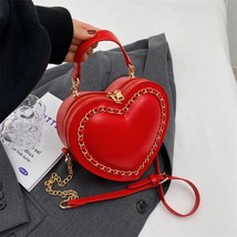 Fashion Love Heart Shape  Bags For Women  Designer Leather Handbags  Female Chai - £60.93 GBP