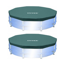 Intex 15 Foot Round Frame Easy Set Above Ground Swimming Pool Cover (2 Pack) - £62.06 GBP