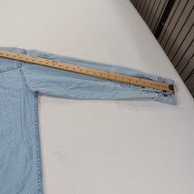 Vintage Faded Glory FGM46F01 Mens Small Blue Denim Shirt Long Sleeve Button-Down image 9