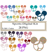 Glitter Sports Ball-Digital Kit-Jewelry Tag-T shirt-Digital Clipart-Scra... - $37.17 MXN
