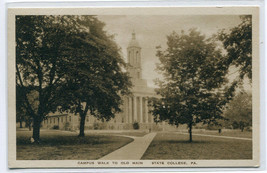Old Main Campus Walk State College Pennsylvania postcard - £5.53 GBP