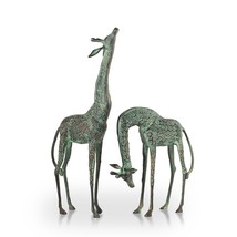 SPI Home Verdigris Finish Cast Aluminum Treetopper Giraffes Garden Sculp... - $250.47