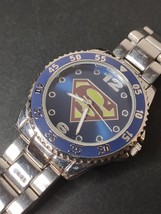 6.5 Inch Silver Tone And Blue Superman Watch - £27.91 GBP