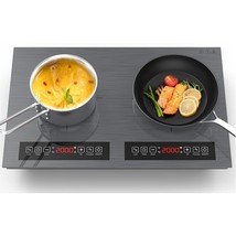 Induction Cooktop, Electric Cooktop With 2 Burners, Led Touch Screen, Ov... - £209.31 GBP