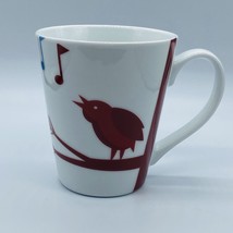 STARBUCKS Coffee Mug Cup 2012 Singing Bird Music Notes Red White 12oz - £7.93 GBP
