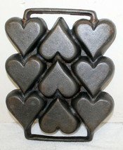 Cast Iron Heart Mold Corn Muffin Baking Pan Farmhouse ~ John Wright ? - £15.97 GBP