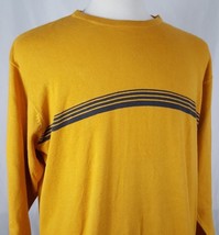 IZOD Jeans Rock Salt Sweater Shirt XL Long Sleeve Cotton Gold Gray Stripe - £10.22 GBP