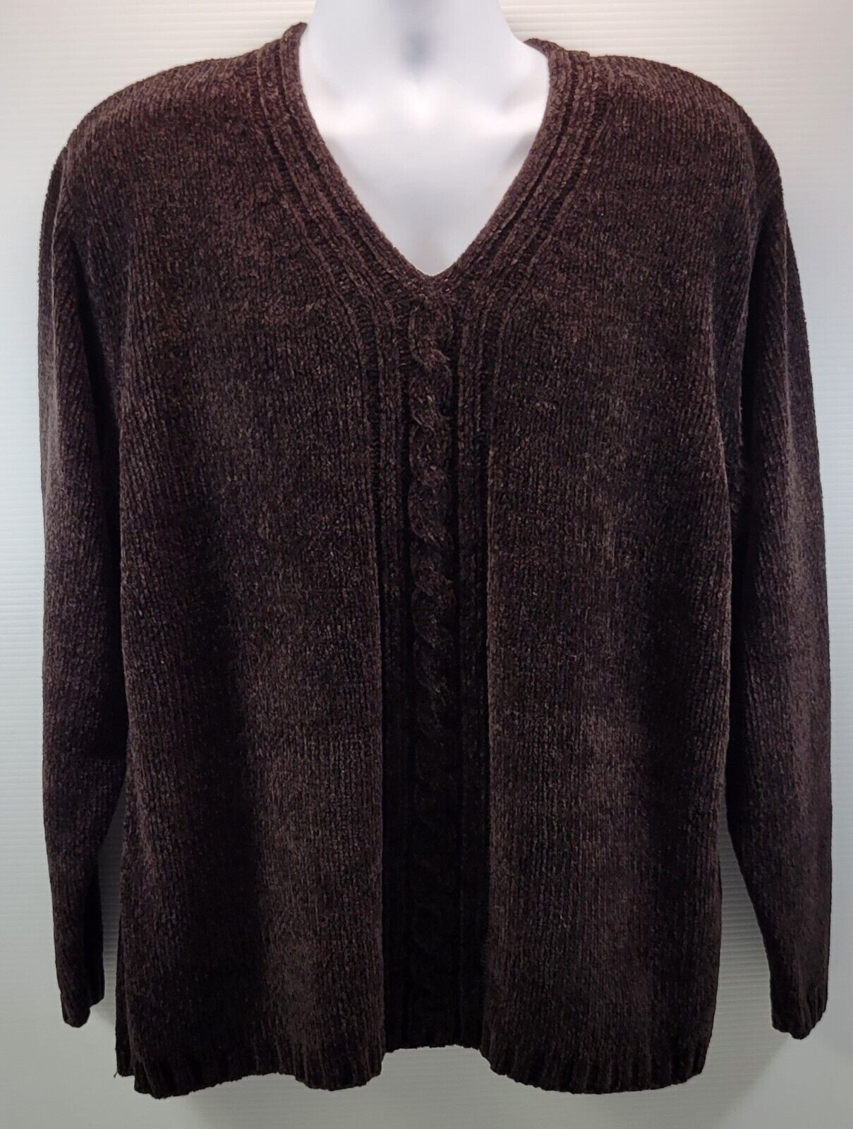 Primary image for L) Women's Emily Rose Brown Pullover Soft Acrylic Sweater XL
