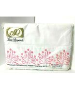 Pink Tulips Embroidered Twin Flat Sheet Percale Lady Pepperell SEALED Mi... - $592.95 MXN