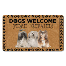Cute Lhasa Apso Dog Lover Outdoor Doormat People Tolerated Dogs Welcome ... - £31.49 GBP