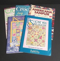 (5) PS I Love You Crochet Quilts Designs Patterns Magazine &amp; Book Lot  - $19.99