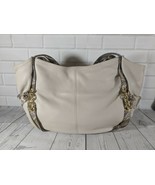 B.Makowsky leather handbag, beige, snake pattern accents - £31.38 GBP