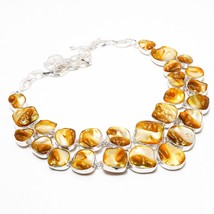 Yellow Mother Of Pearl Gemstone Handmade Fashion Necklace Jewelry 18&quot; SA 4062 - £15.33 GBP