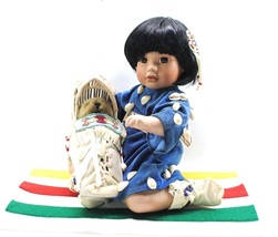 Signed Little Fawn&#39;s Papoose Porcelain Doll Carol Theroux Artist&#39;s Edition Box - £49.56 GBP