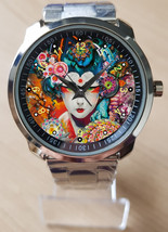 Japanese Culture Beautiful Lady Colorful Art Unique Wrist Watch Sporty - £27.97 GBP