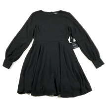 Lulus Dress Womens Small Black Cottagecore Fit and Flare Long Sleeve - £37.17 GBP