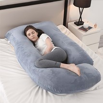 Cooling J-Shape Pregnancy Pillow - Dark Grey Cover, Perfect Sleeping &amp; C... - £61.96 GBP