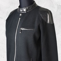 Ralph Lauren Black Moto Jacket Faux Leather Trim Zipper - Women&#39;s Size P... - $52.95 CAD