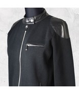 Ralph Lauren Black Moto Jacket Faux Leather Trim Zipper - Women&#39;s Size P... - $53.25 CAD