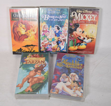 Lot of 5 Walt Disney VHS Video Cassette Tape Spanish Animated Tarzan Dalmatas - £58.05 GBP