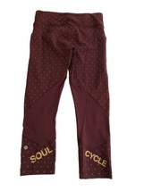 Lululemon Athleisure SOUL CYCLE Pants Burgundy with Gold Diamond Design ... - £20.22 GBP