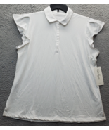 Walter Hagen Golf Performance Polo Shirt Women&#39;s XL White Flutter Sleeve... - $29.52