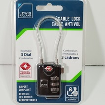 Lewis N Clark 3 Digit Dial Luggage Security Cable Padlock Airport Compliant TSA - £7.85 GBP