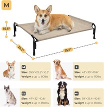 Veehoo Elevated Dog Bed, Outdoor Raised for Medium Dogs Beige Coffee, CWC2204 - £25.81 GBP