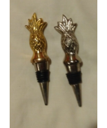 Gold and Silver tone Metal Pineapple Wine Bottle Stopper - $351.21 MXN