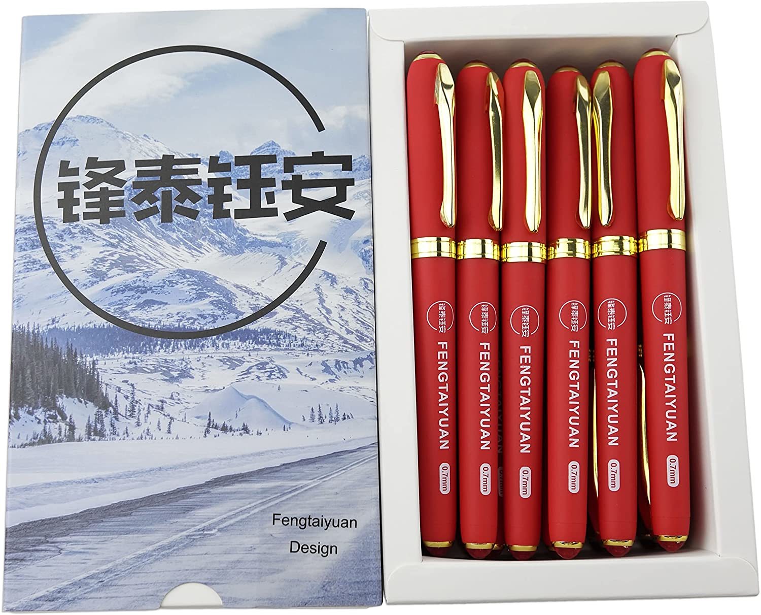 Primary image for Fengtaiyuan R07P18Pro, Gel Ink Rollerball Pens, Red Ink, Fine Point,, 0.7Mm).