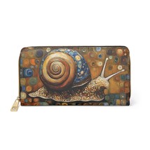 Snail Zipper Wallet Art Nouveau Style Faux Leather 7.87 x 4.33 Inches - $34.99