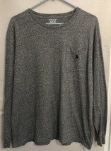 Polo Ralph Lauren Mens Shirt Size Large Pocket Tee T Gray Long Sleeve Logo - $16.35