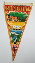 HORDATUN Roldal NORWAY Vintage Tourist Travel Souvenir Flag Pennant Banner - $14.99