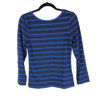 Nautica Womens The Two Way Top Scoop Neck Striped Blue M - £6.18 GBP