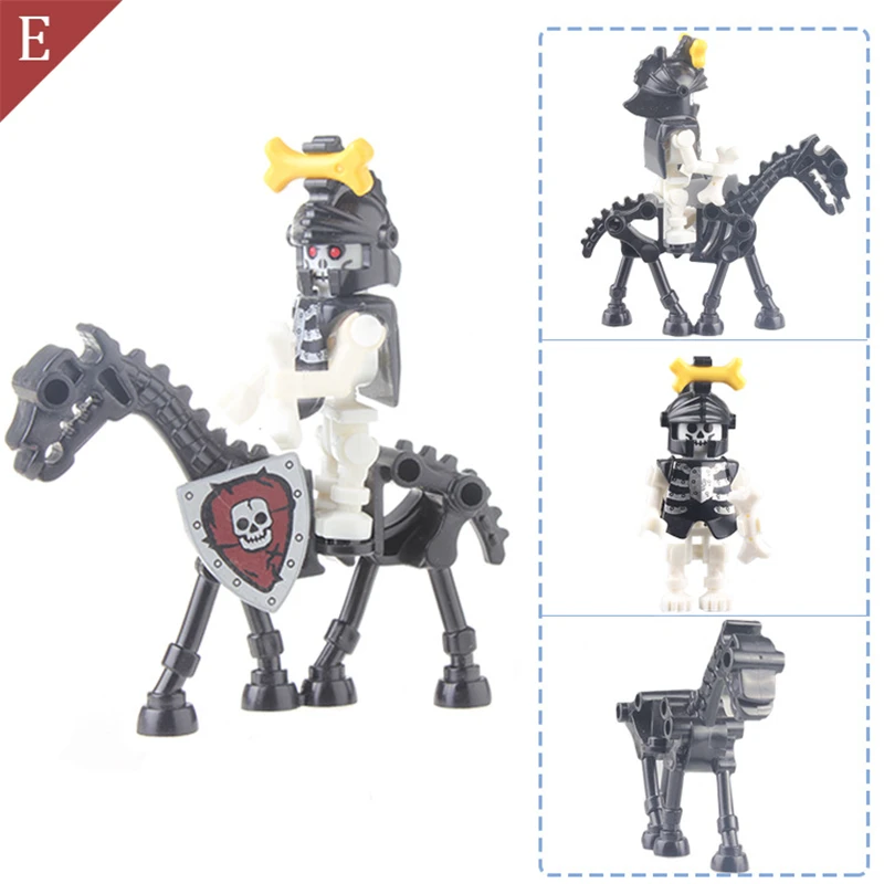 E #1 - Medieval Bones Castle Knight Warrior Animal Hores Building Blocks Singer - $11.32