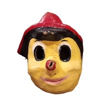 Vtg Atq HM Child&#39;s Paper Mache Pinocchio Party Mask Mardi Gras Halloween *Flaws* - £36.70 GBP