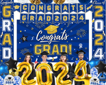Graduation Party Decorations Blue and Gold Class of 2024 Graduation Part... - $47.49