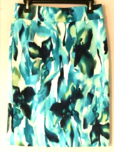 Jones New York skirt size 6 P women blue &amp; green zip close - £9.92 GBP